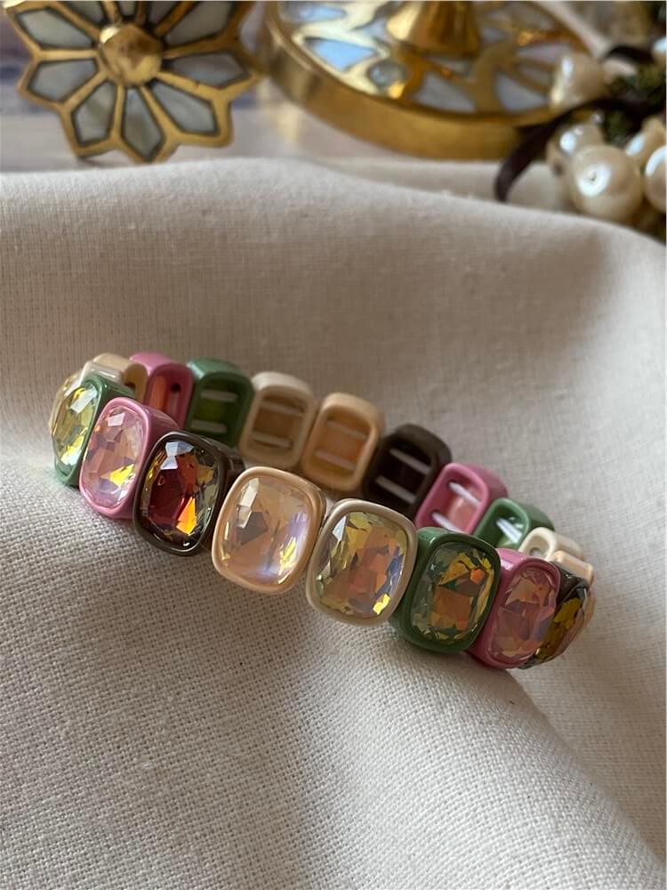 Nude Tonlu Taşlı Esnek Porselen Bileklik