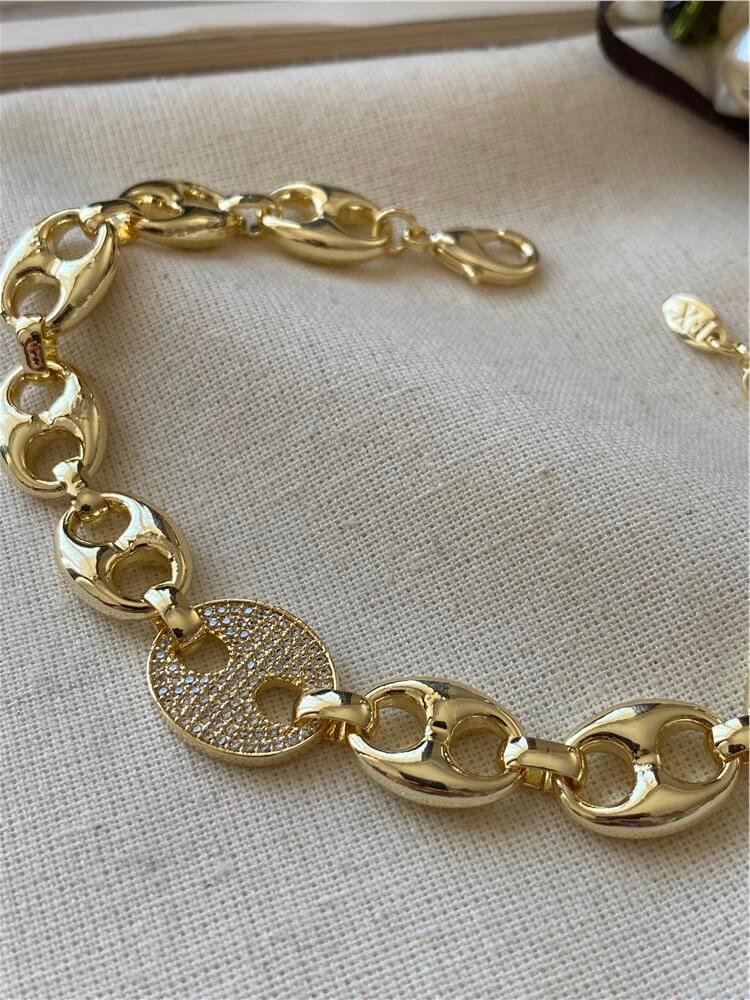 Özel Seri 14K Düğme Bileklik