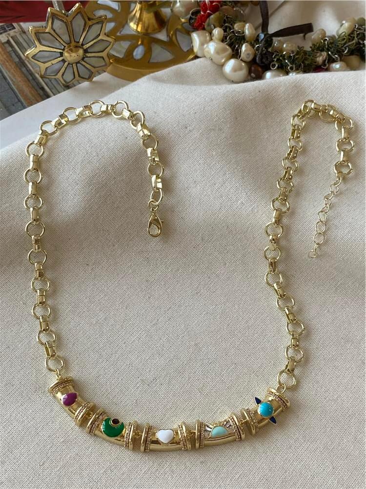 Özel Seri 14K Renkli Plaka Kolye