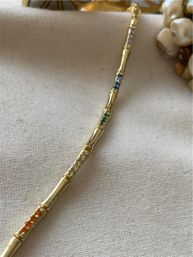 Özel Seri 14K Renkli Taşlı Zarif Bileklik