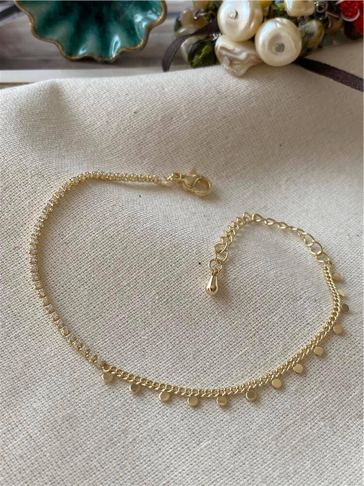 Özel Seri 14K Suyolu Detaylı Mini Pul Bileklik