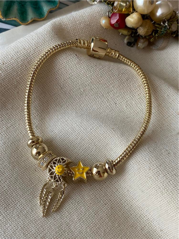 Özel Seri Sarı Yıldız Dreamcatcher Charm Bileklik
