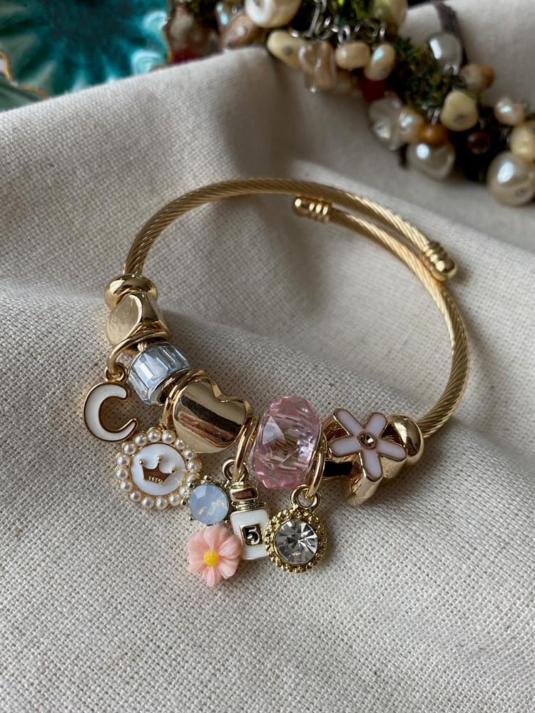 Papatya&Kristal Charmlı Bileklik