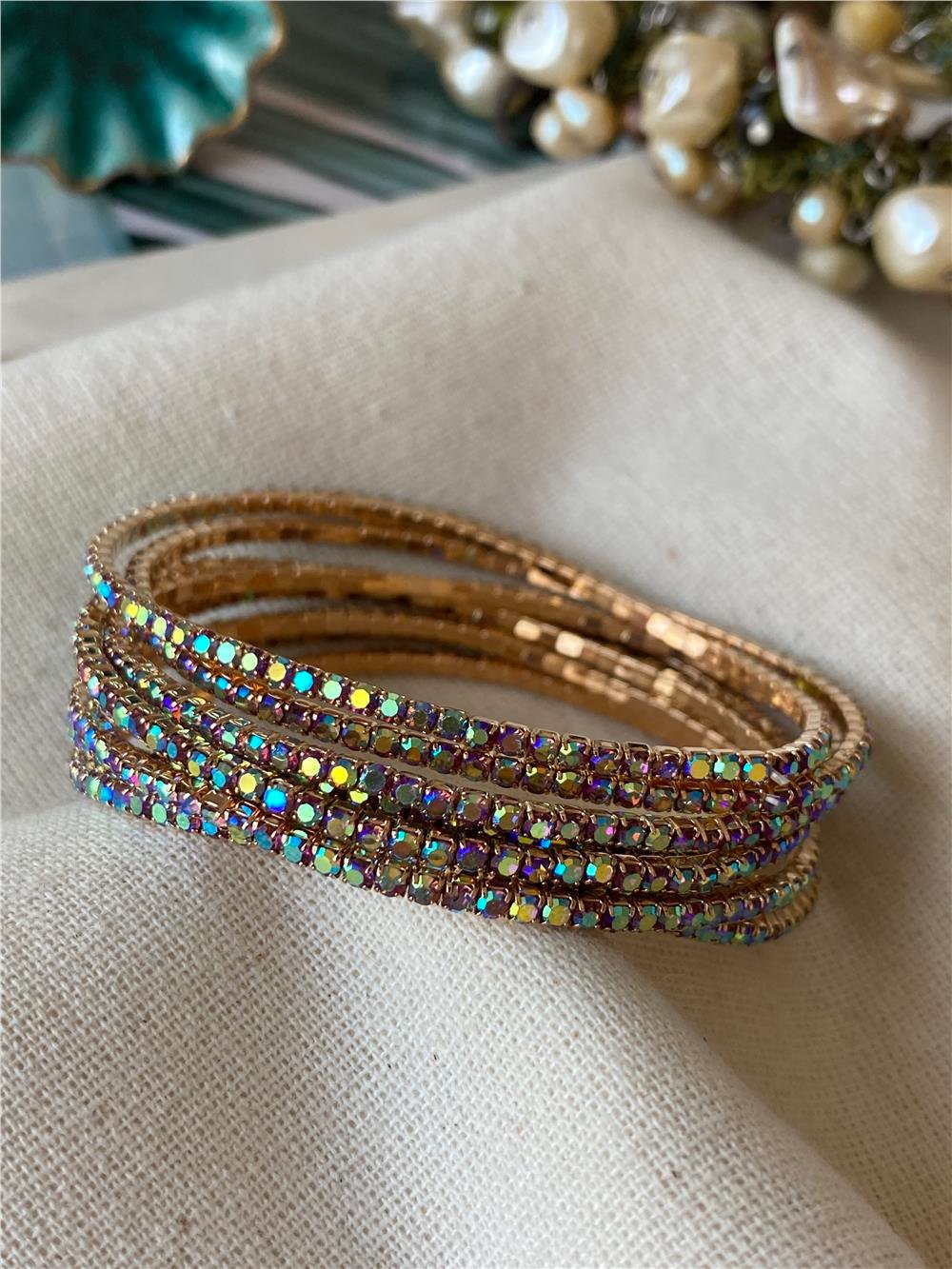 Parlak Pembe Esnek Suyolu Bileklik