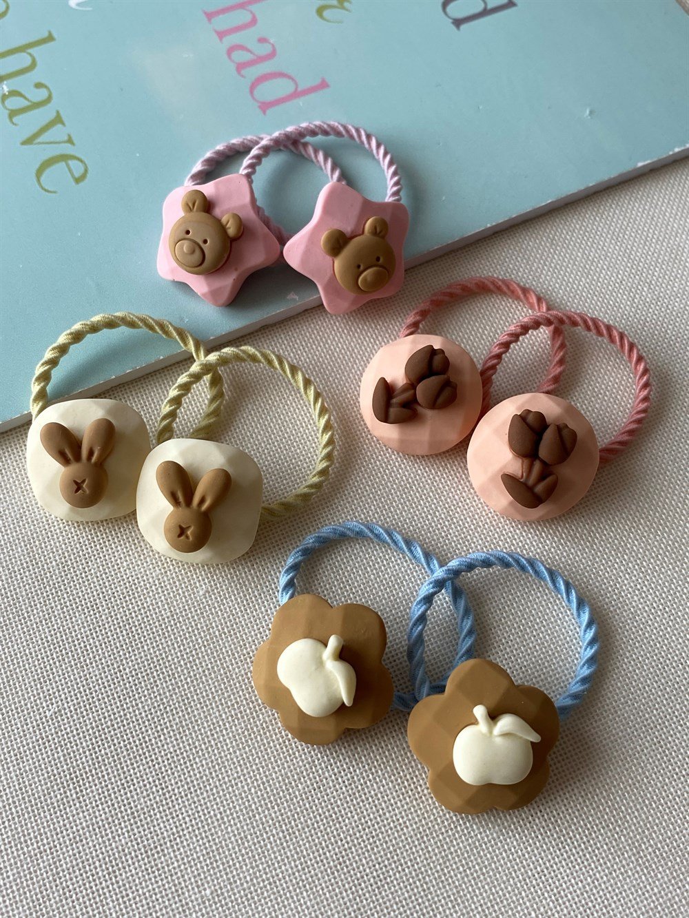 Pastel Figürlü Lastik Toka