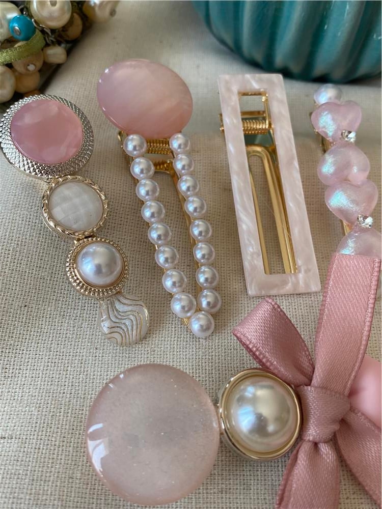 Pembe Fiyonk Çoklu Set Toka