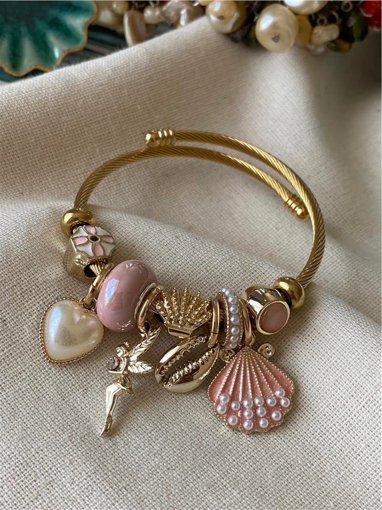 Pembe İncili Peri Charm Bileklik
