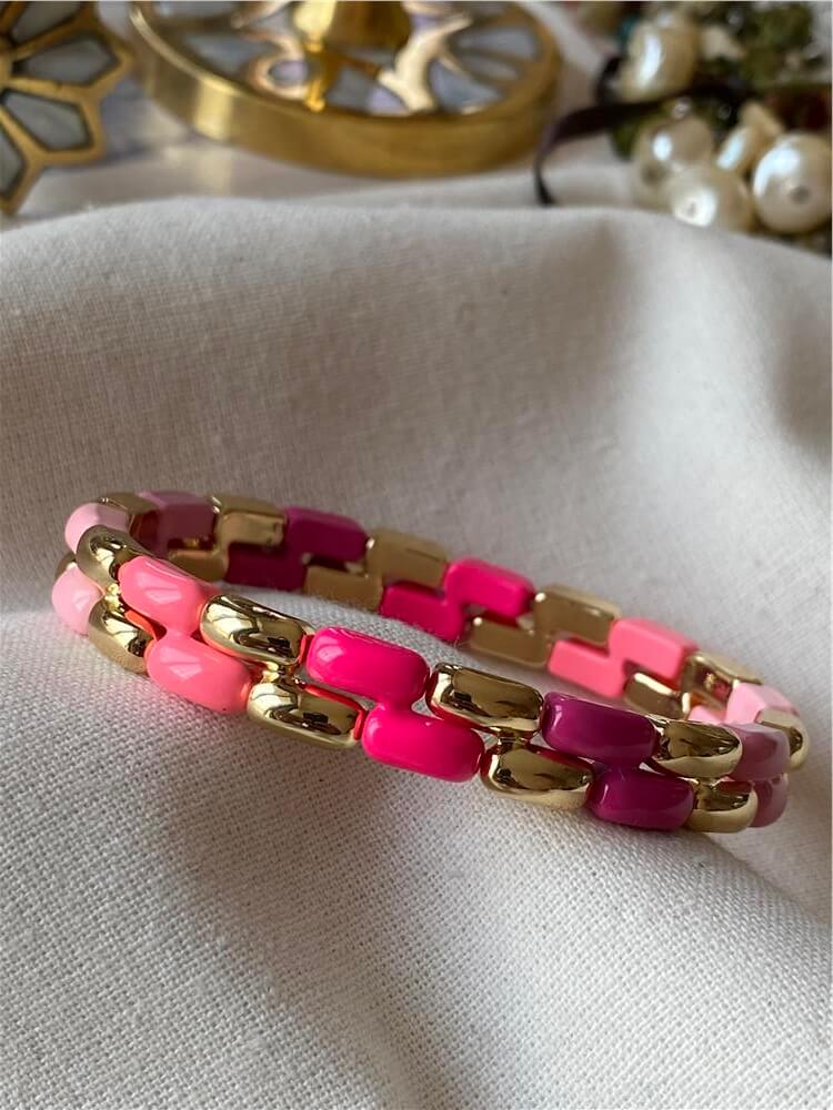 Pembe Z Model Porselen Esnek Bileklik