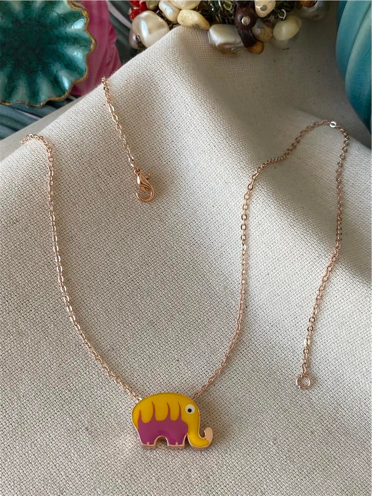 Pinky Yellow Elephant Kolye
