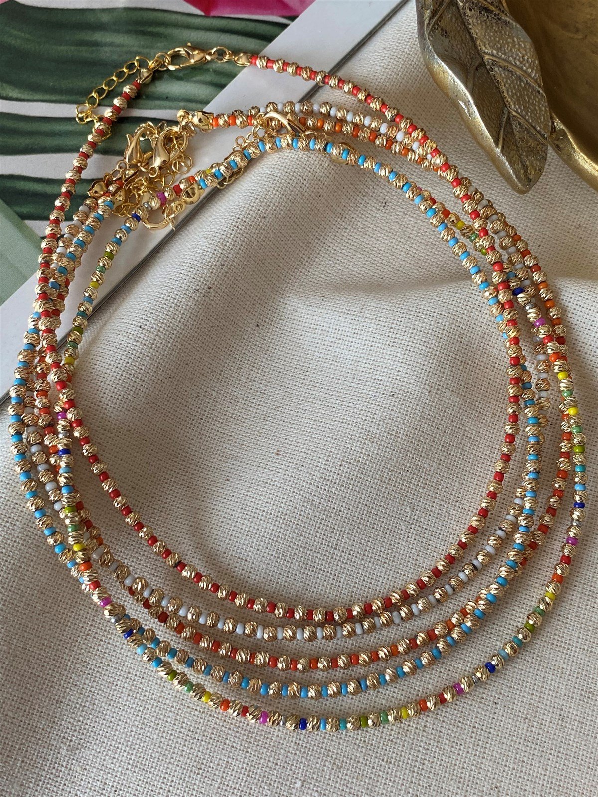 Renkli Dorikalı Choker Kolye