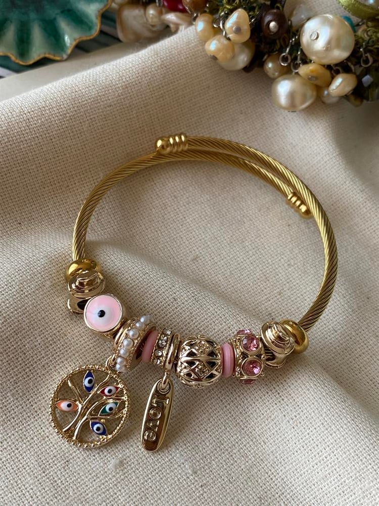 Renkli Hayat Ağacı Charmlı Bileklik