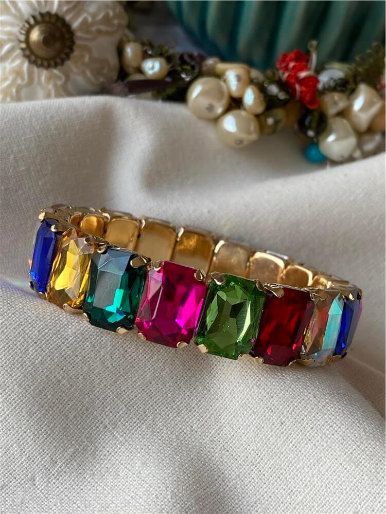 Renkli Kristal Taşlı Esnek Bileklik