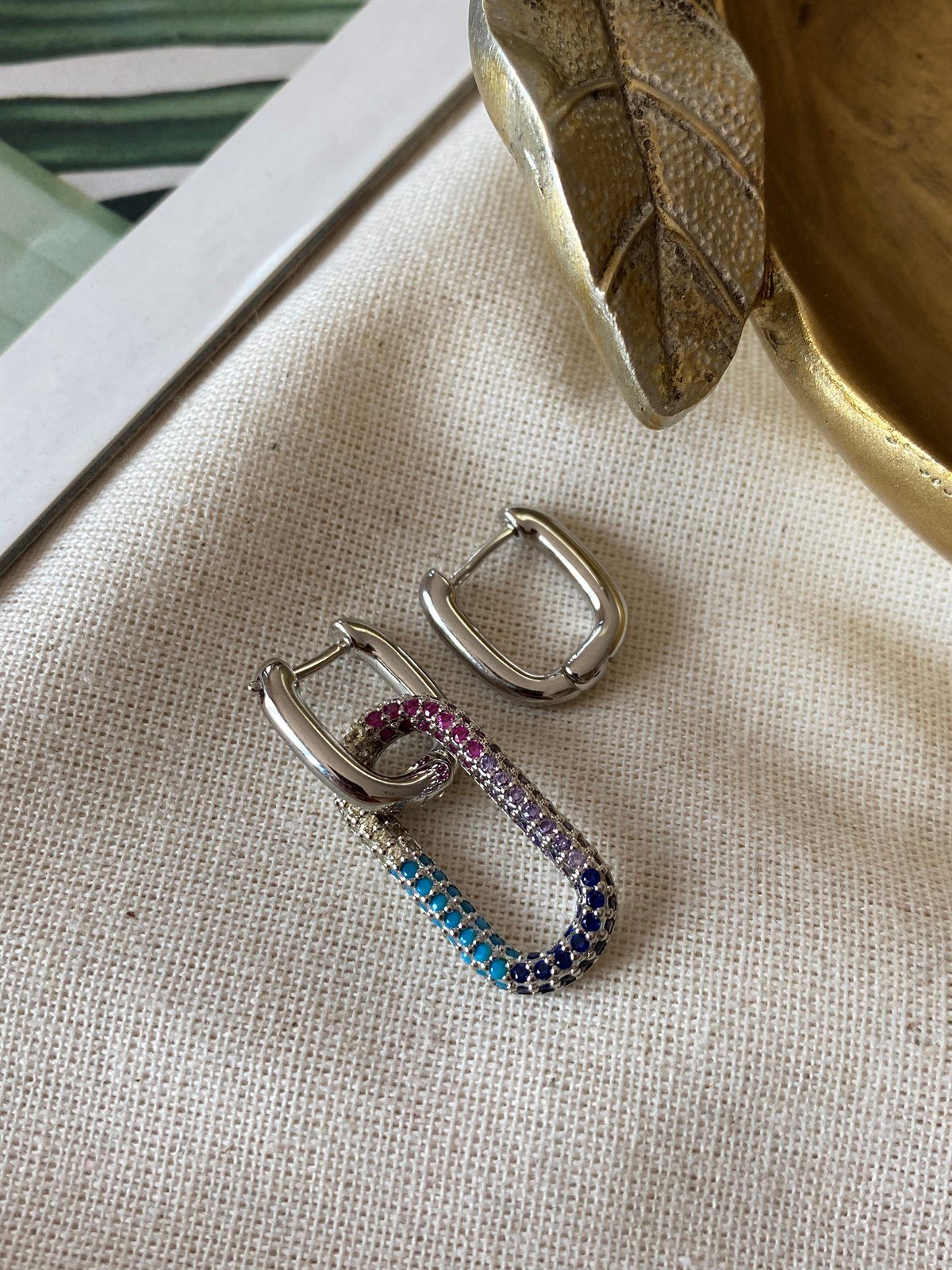 Renkli Oval Küpe