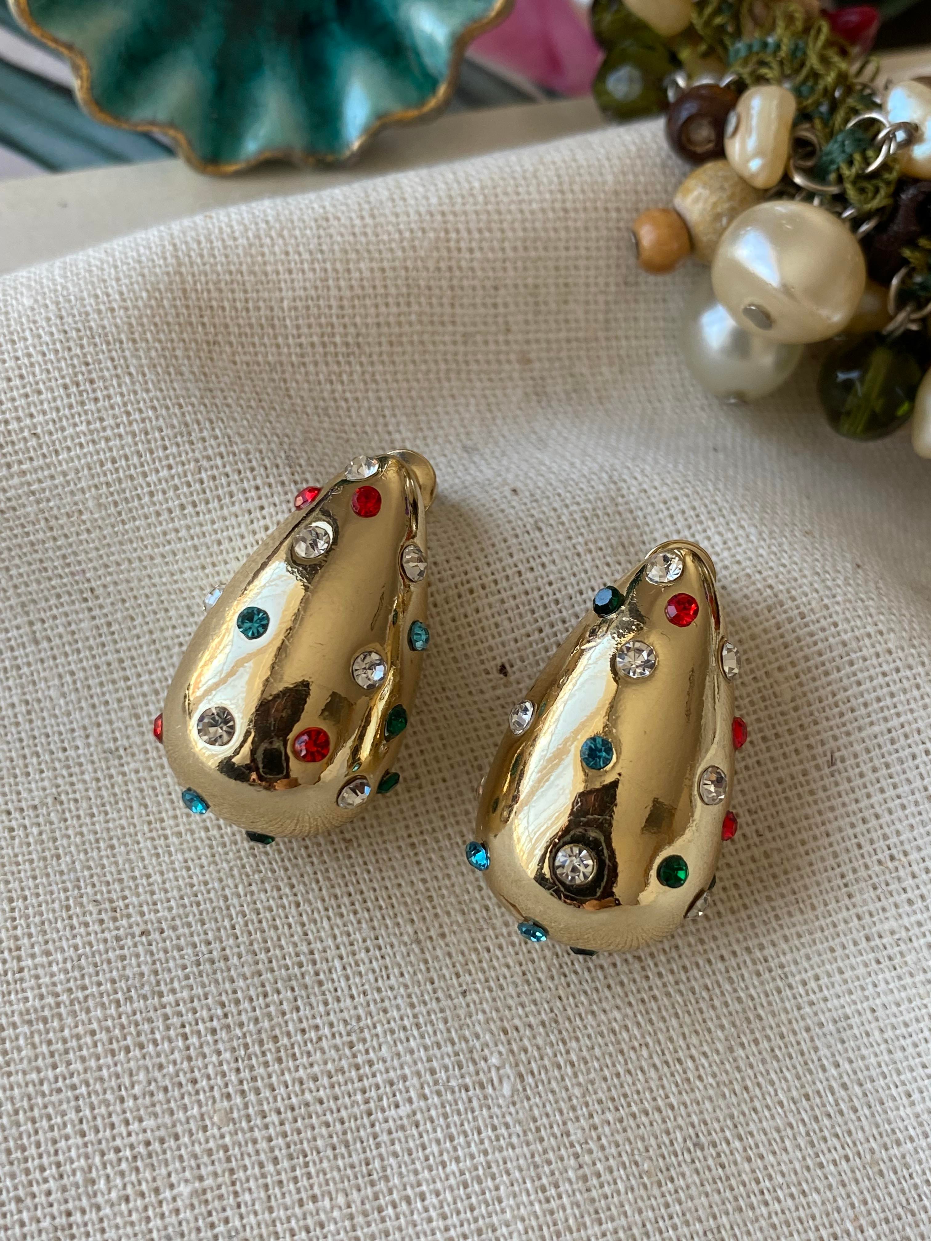 Renkli Taşlı Bubble Küpe