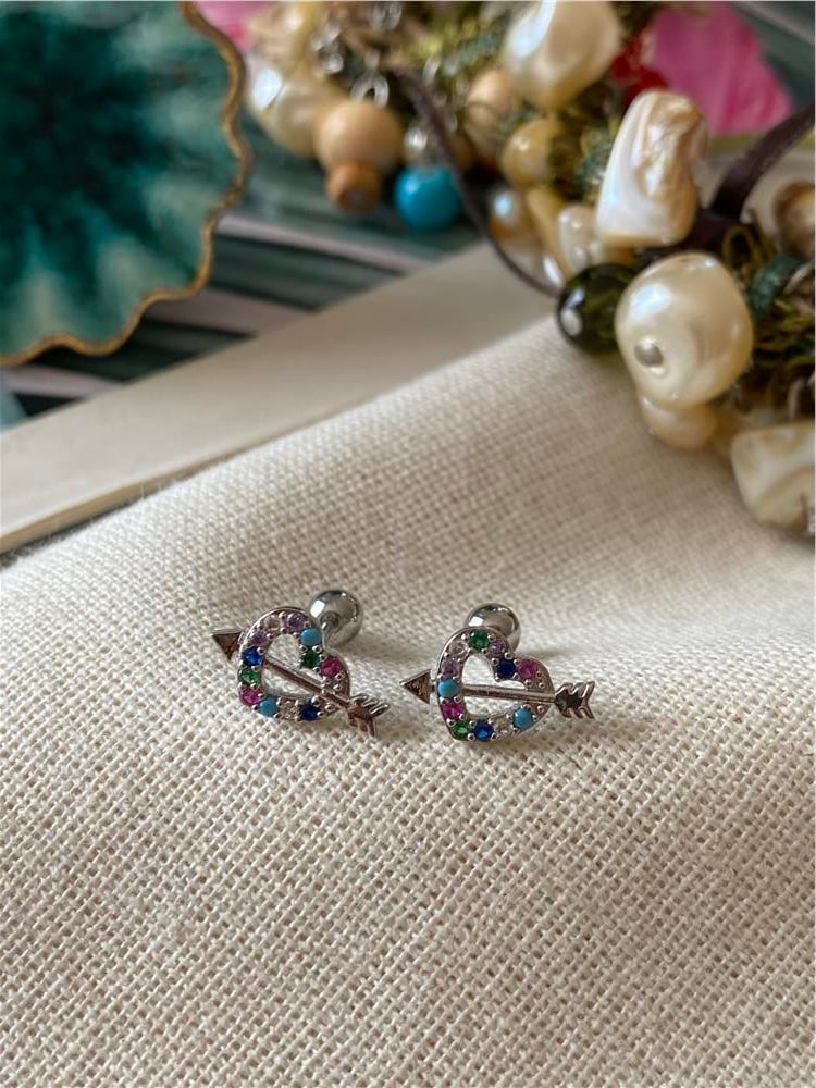Renkli Taşlı Love Piercing