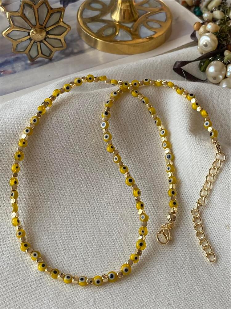 Sarı Mini Nazarlık Kolye
