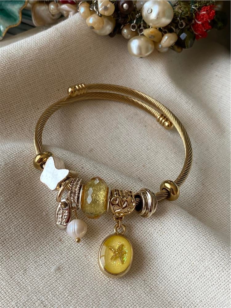 Sarı Simli Denizyıldızı Charm Bileklik