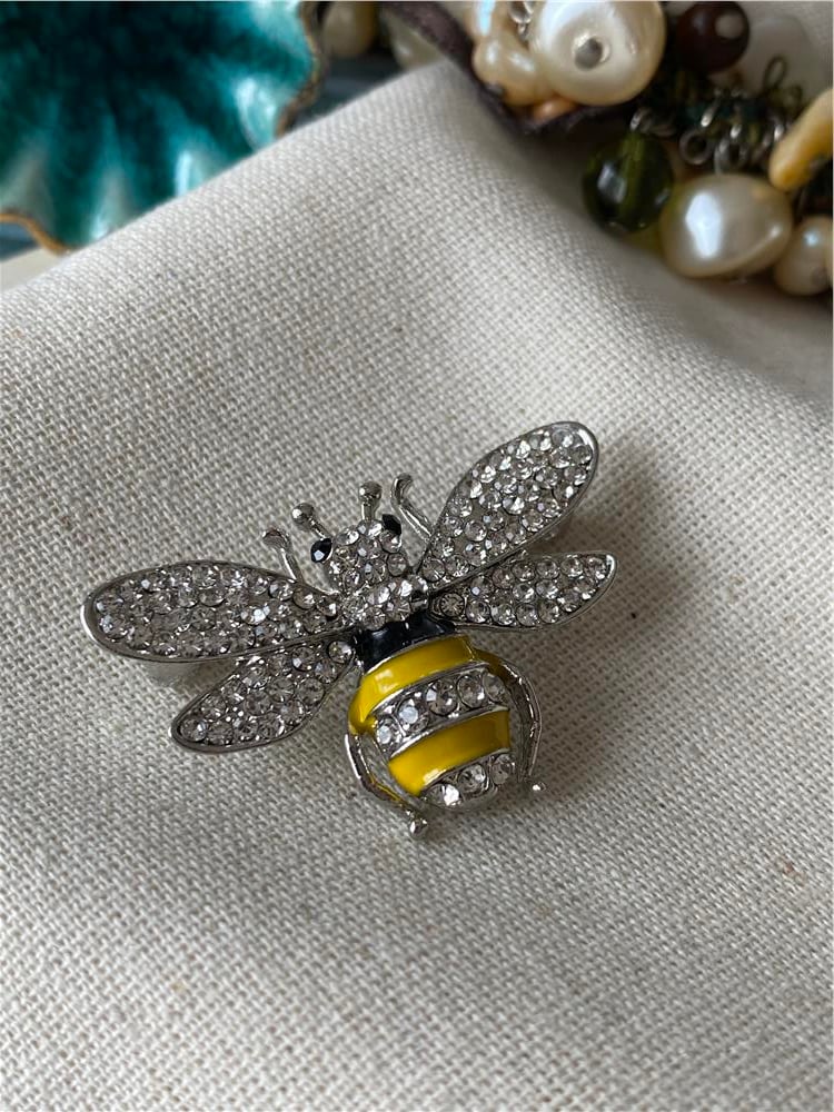 Silver Bombus Broş