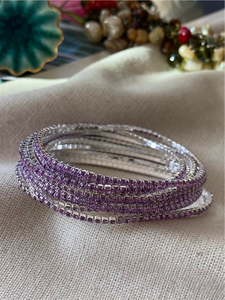 Silver Fuchsia Esnek Suyolu Bileklik