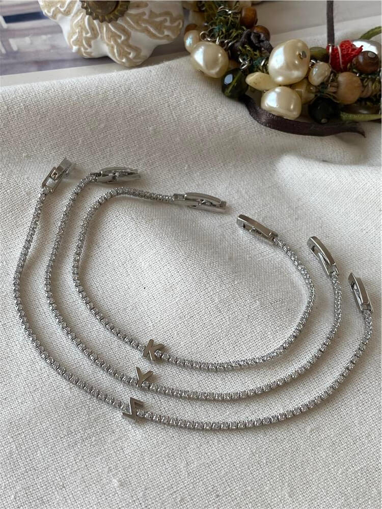 Silver İnce Suyolu Harf Bileklik