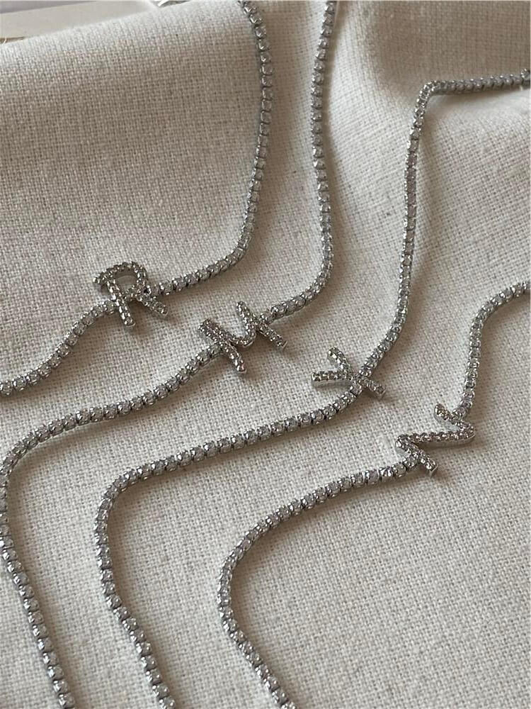 Silver Suyolu Model Taşlı Harf Bileklik