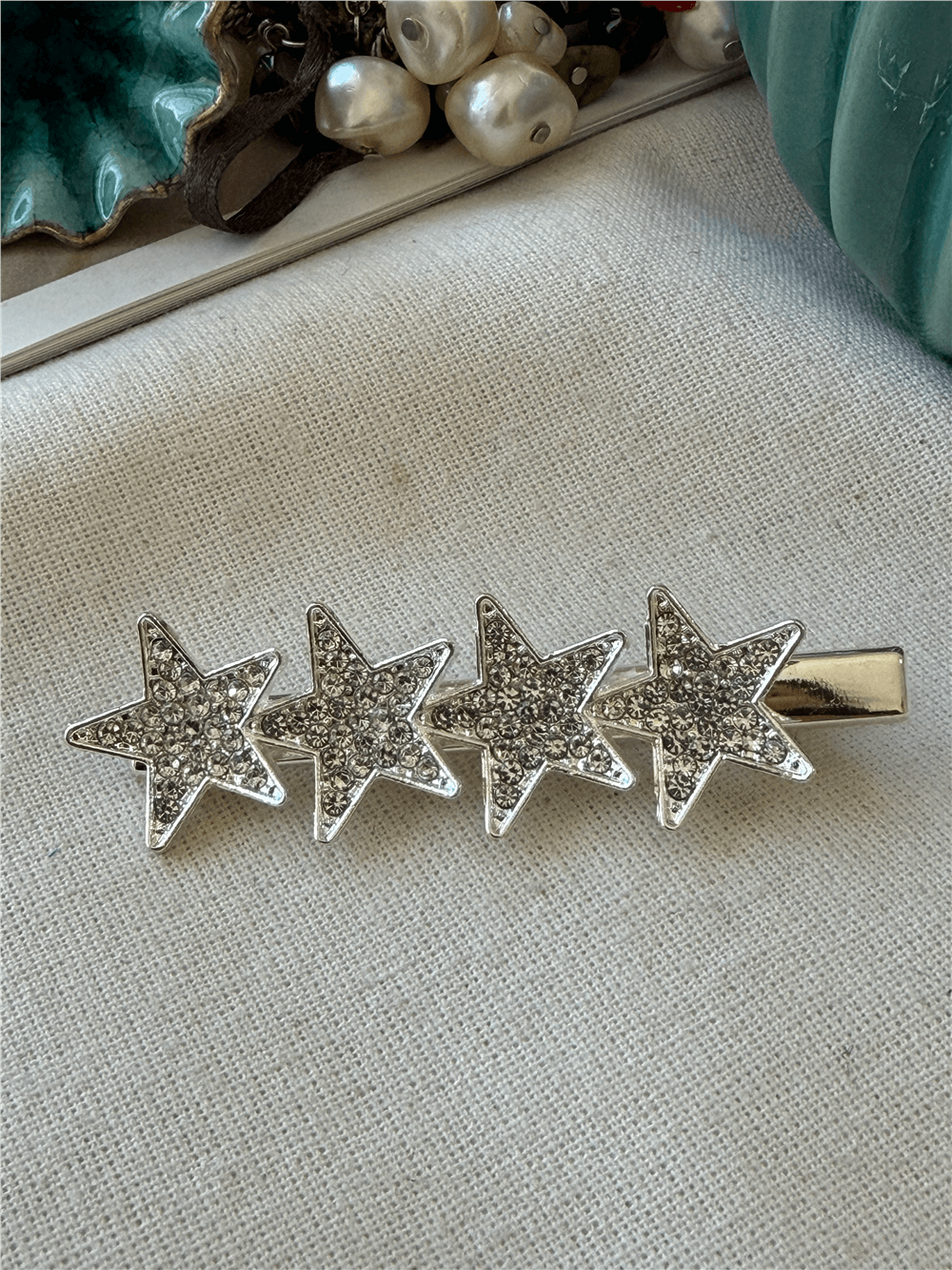 Silver Taşlı Yıldızlar Firkete Toka