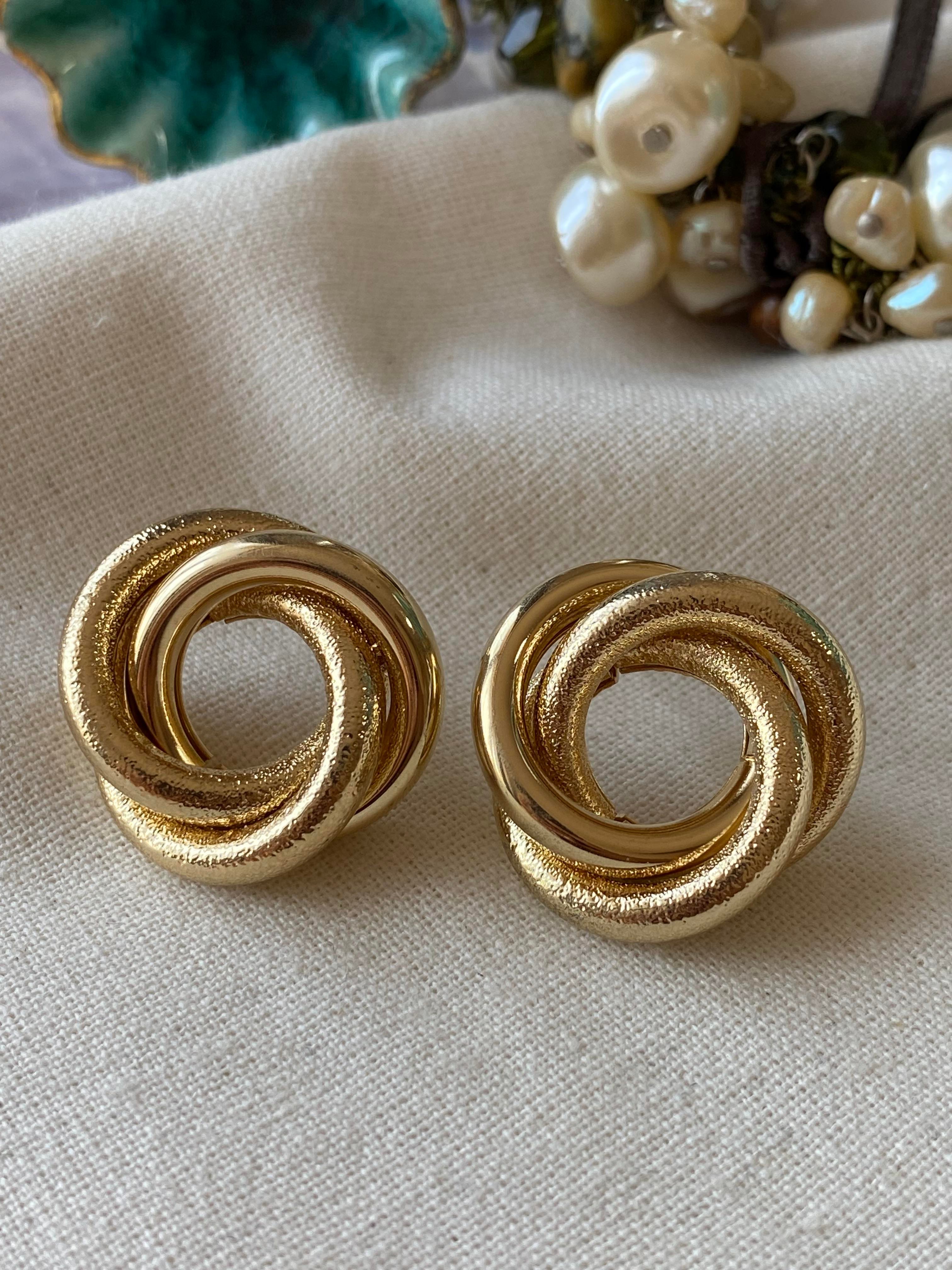 Simli Gold Döngü Küpe