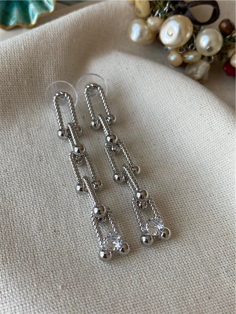 Taşlı Burgu Silver Tffny Küpe