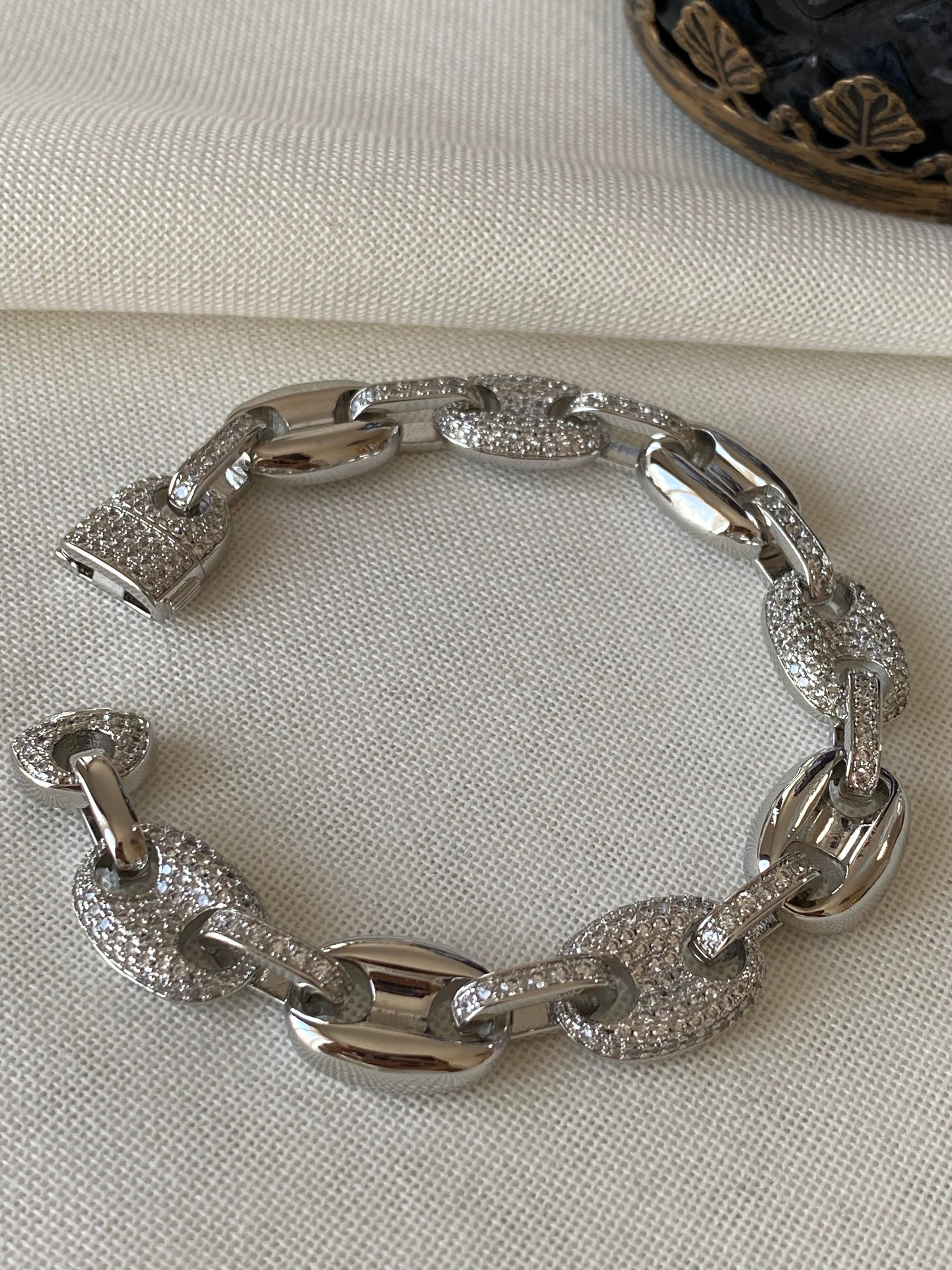 Taşlı Düğme Bileklik