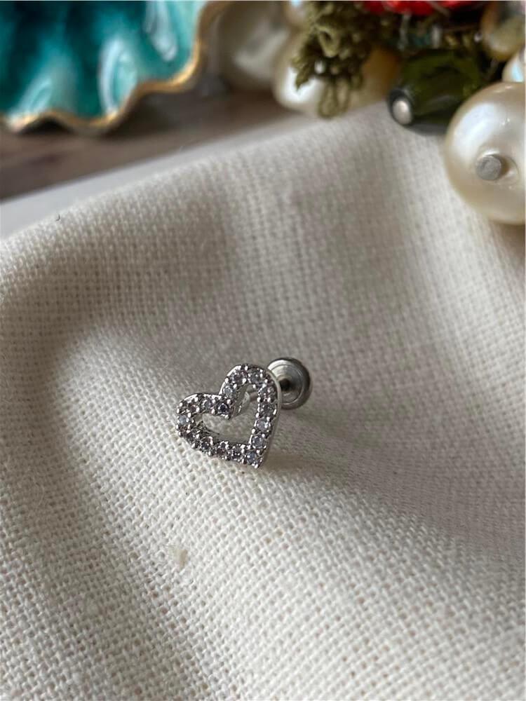 Taşlı Kalp Piercing