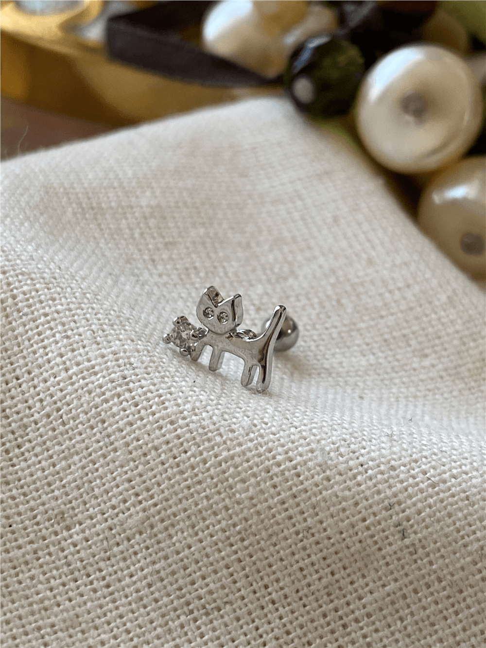 Taşlı Kedi Piercing