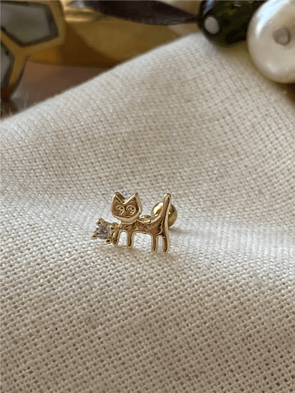 Taşlı Kedi Piercing