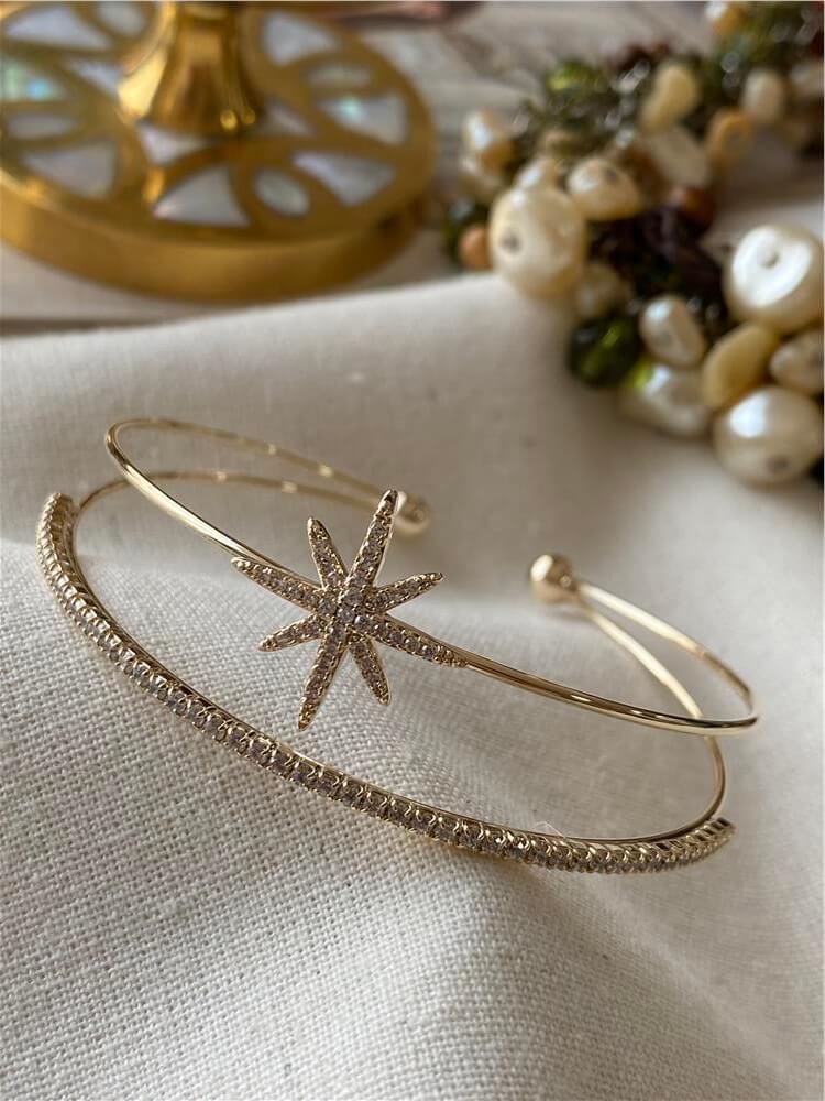 Taşlı Kuzeyyıldızı Detaylı Çift Sıra Açık Kelepçe