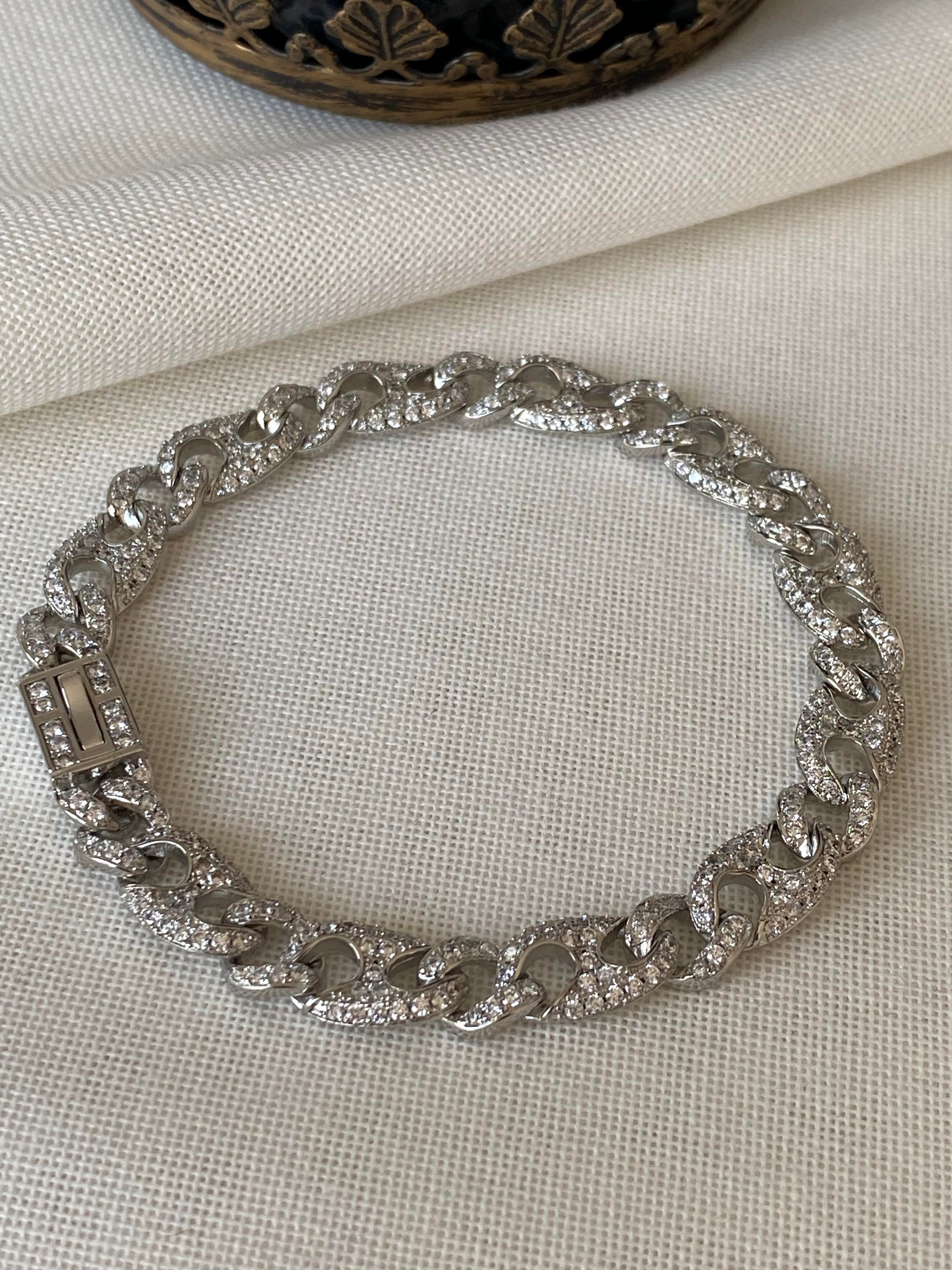 Taşlı Mini Düğme Bileklik