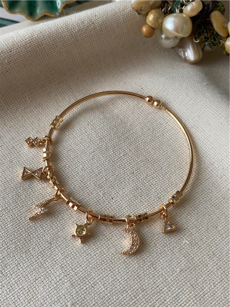 Taşlı Minimal Simgeler Bileklik