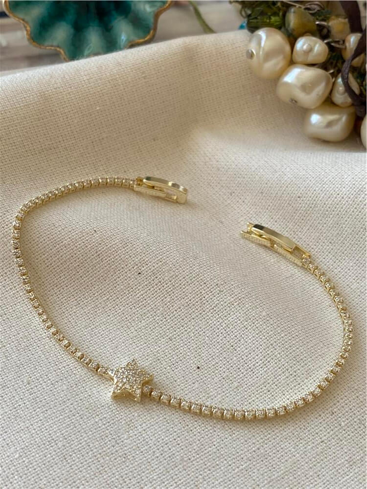 Taşlı Yıldız Detaylı Suyolu Bileklik