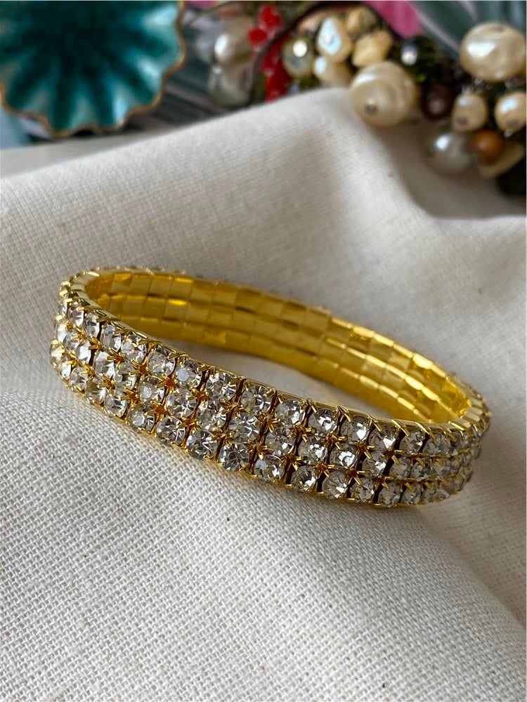 Üç Sıra Gold Suyolu Esnek Bileklik