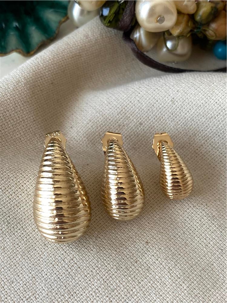 Üçlü Çizgili Silver Bubble Küpe Seti