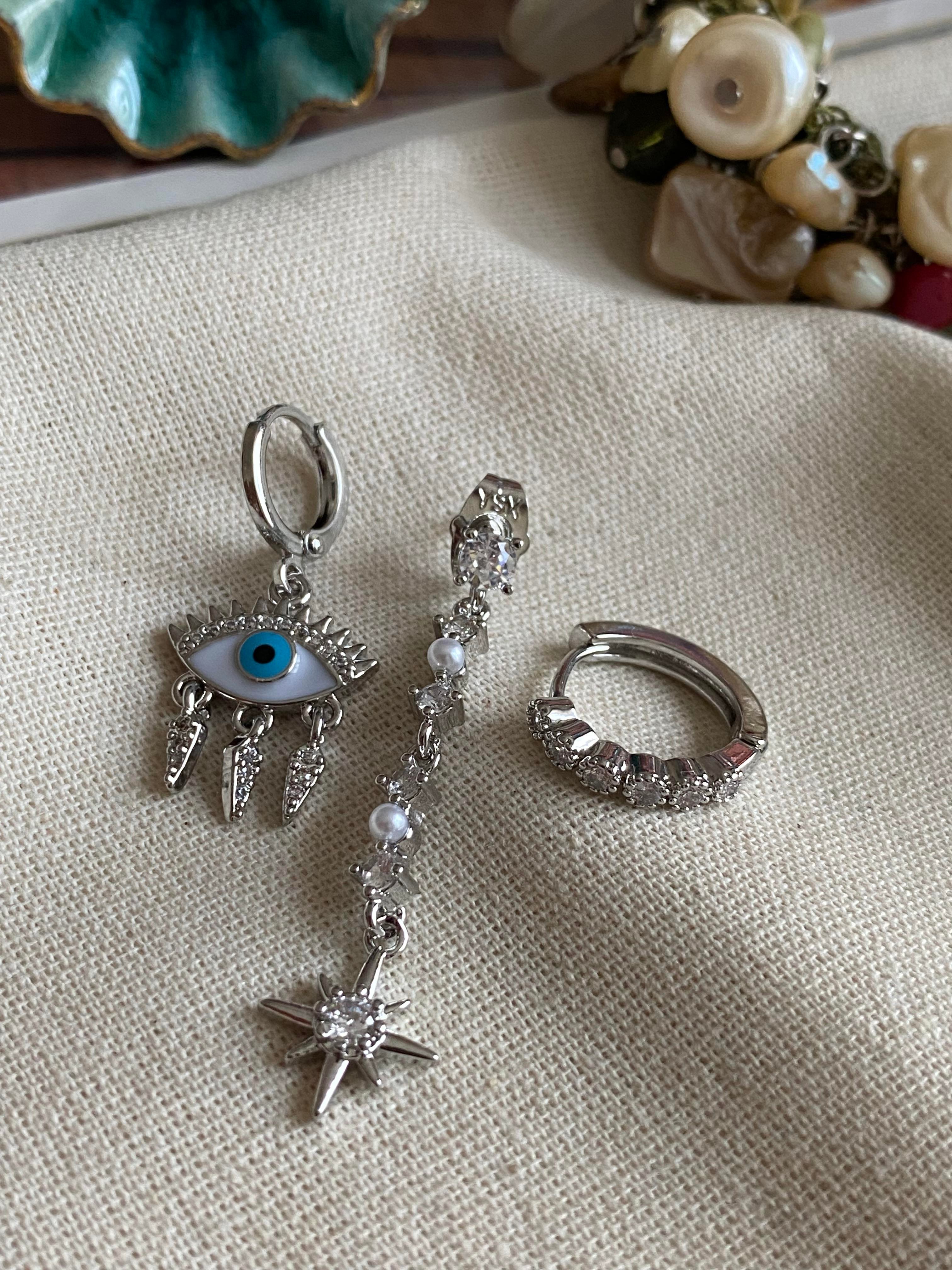 Üçlü Evil Eye Küpe