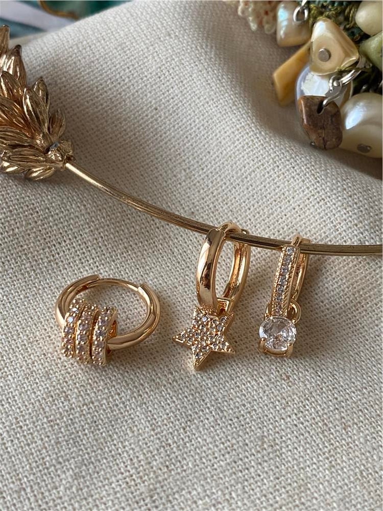 Üçlü Glamorous Küpe