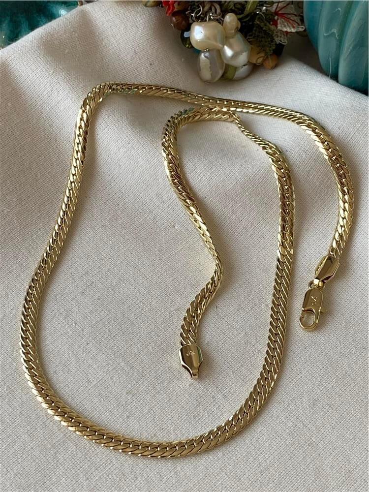 VIP 14K 55 cm Yassı Sık Örme Zincir Kolye