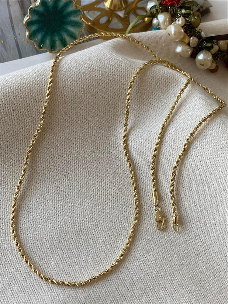 VIP 14K 70 cm İnce Burgu Zincir Kolye