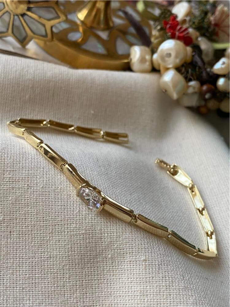 VIP 14K Arpa Taşlı Zarif Bileklik