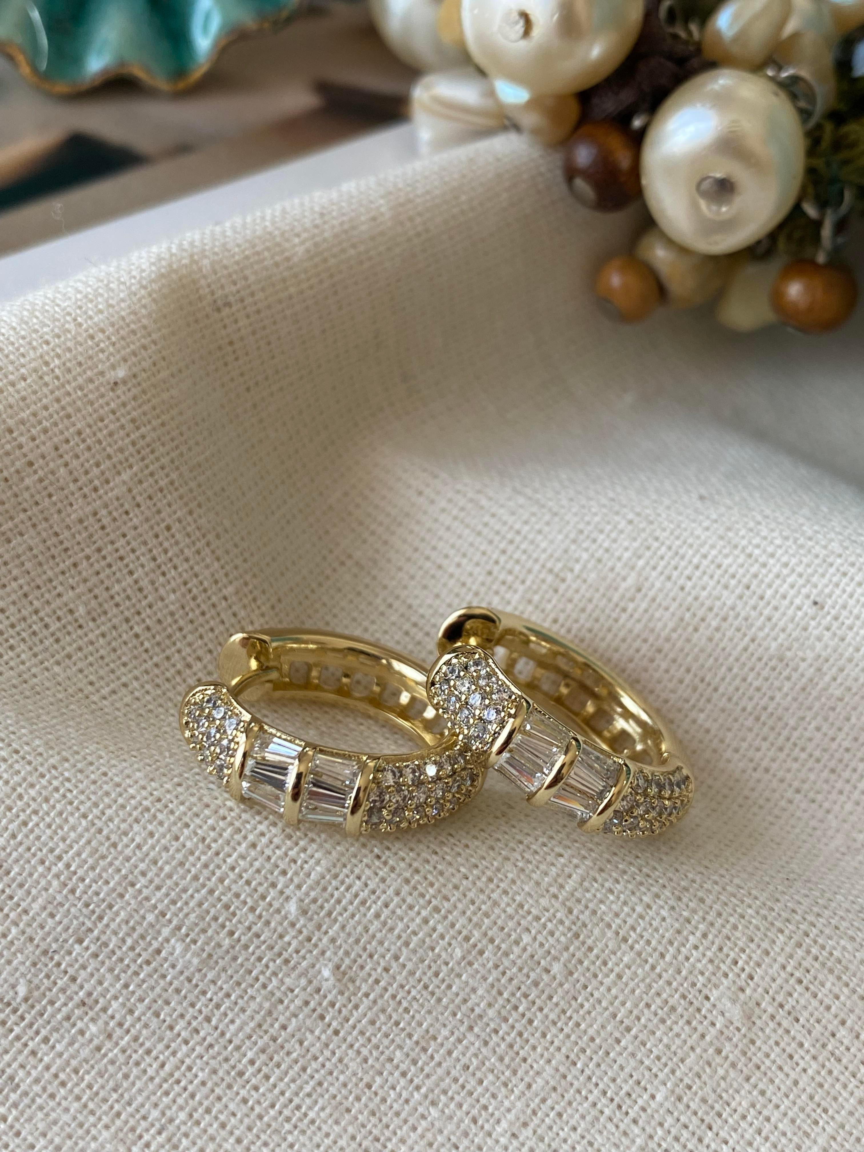 VIP 14K Baguette Küpe