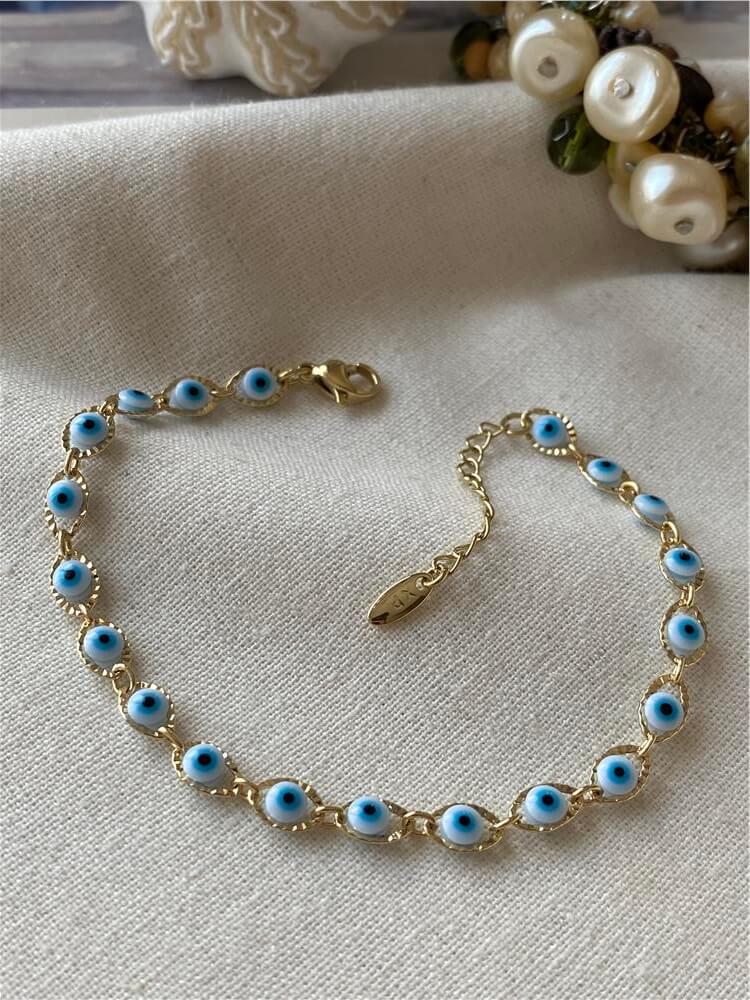 VIP 14K Beyaz Göz Boncuk Bileklik