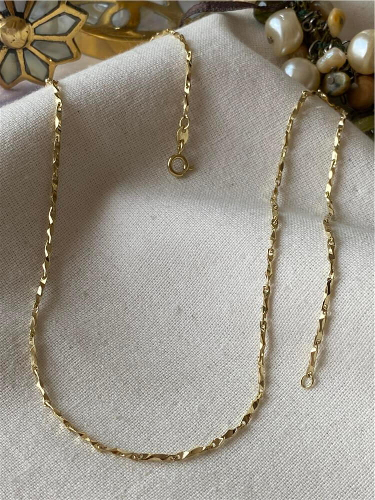 VIP 14K Burma Silindir Zincir Kolye
