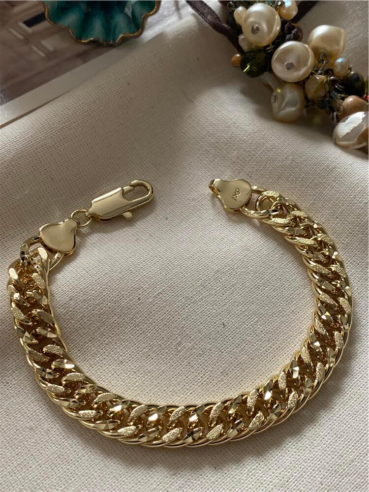 VIP 14K Desenli Kalın Zincir Bileklik