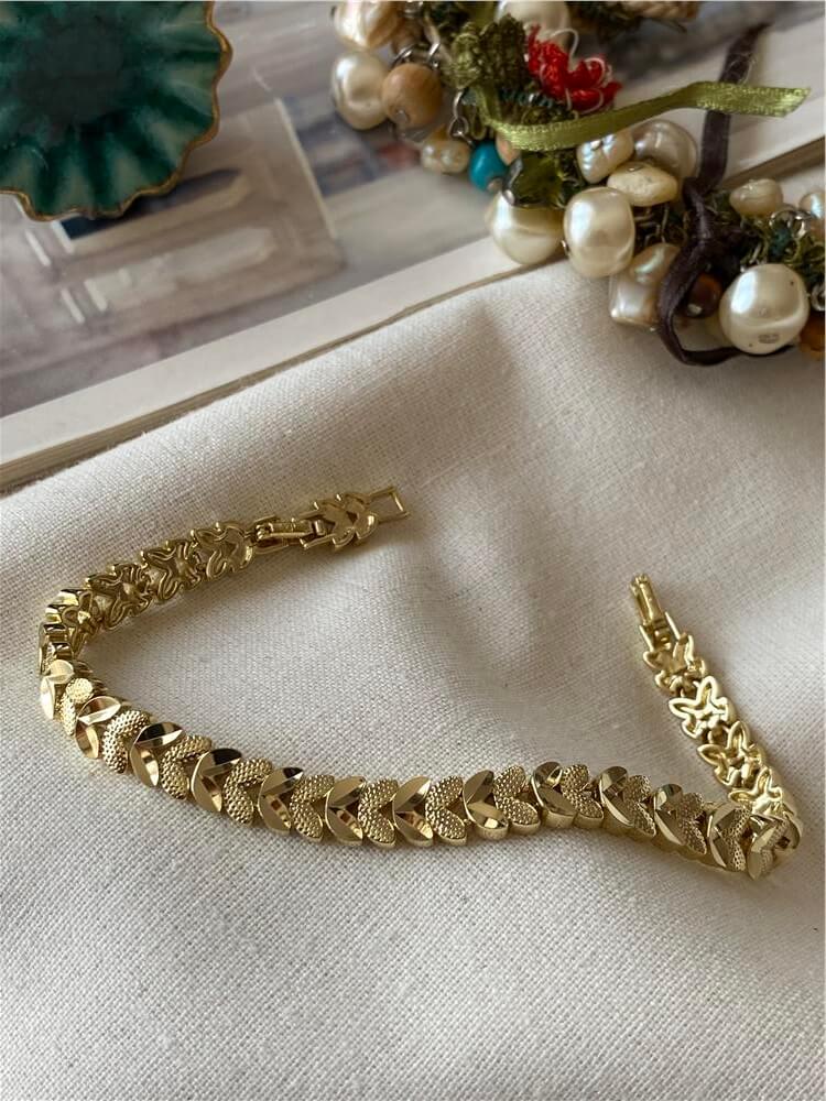 VIP 14K Desenli Parlak Çelenk Bileklik