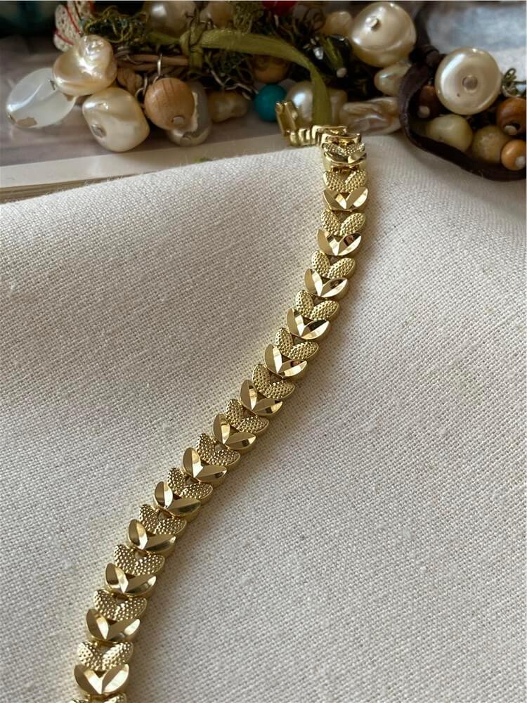 VIP 14K Desenli Parlak Çelenk Bileklik