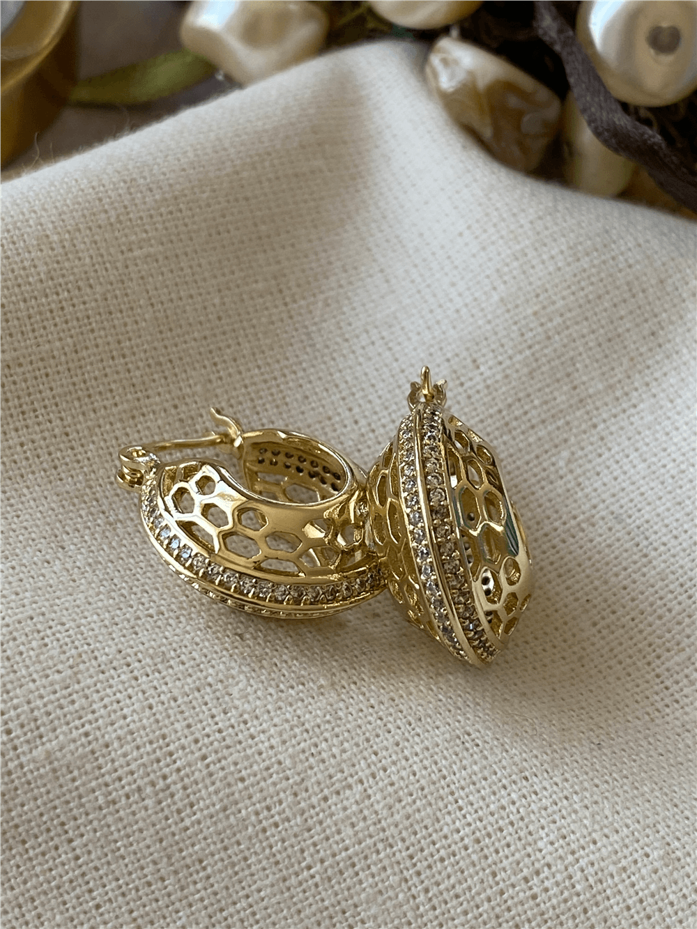 VIP 14K Desenli Sepet Model Küpe